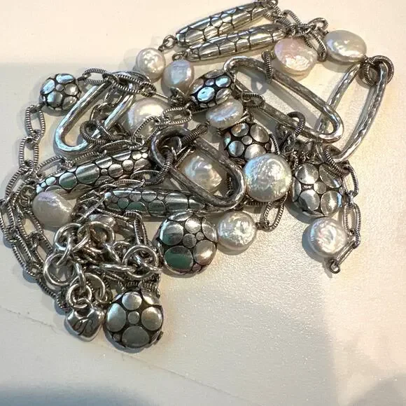 Brighton Pebble and Pearl Long Necklace - Picture 5 of 5